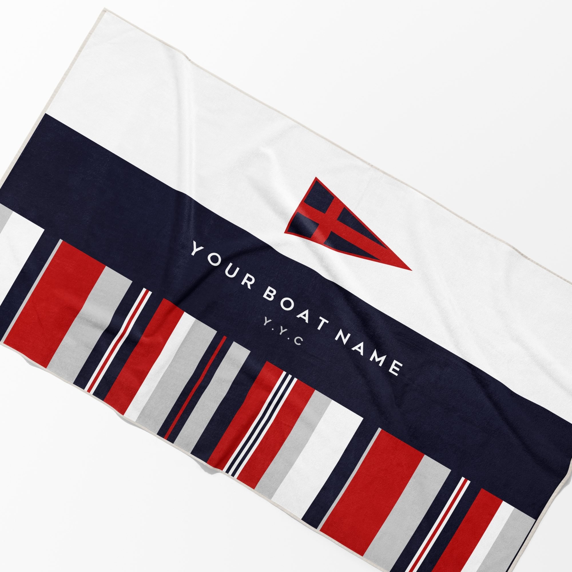 Personalised Nautical Boat Towel – Your Yacht Club Burgee